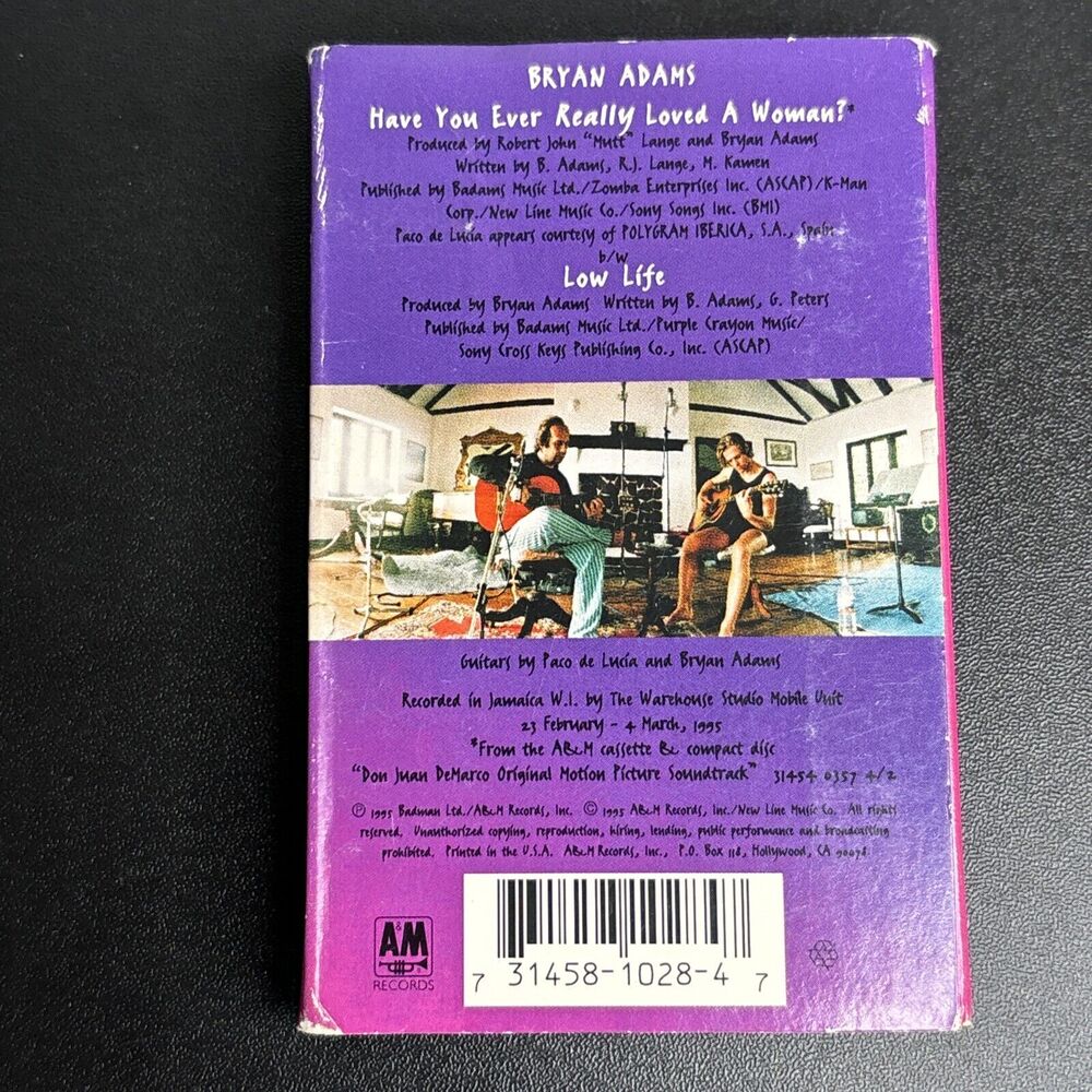 Have You Ever Really Loved a Woman Bryan Adams (Cassette Single, 1995) - Picture 2 of 6